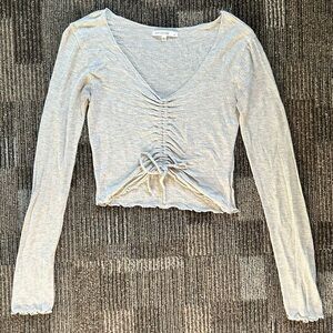 Grey ruched crop top no flaws